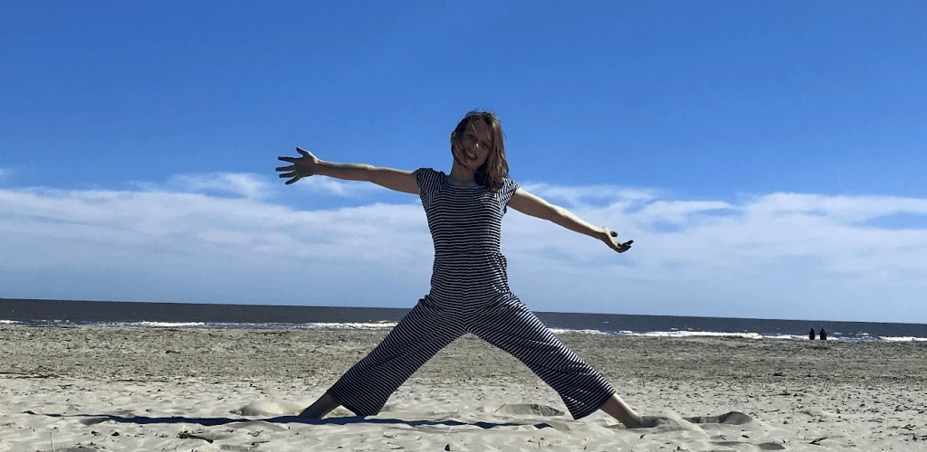 Girl on the beach perspective